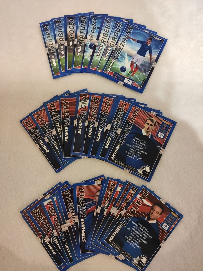 Lot de cartes de joueurs de foot