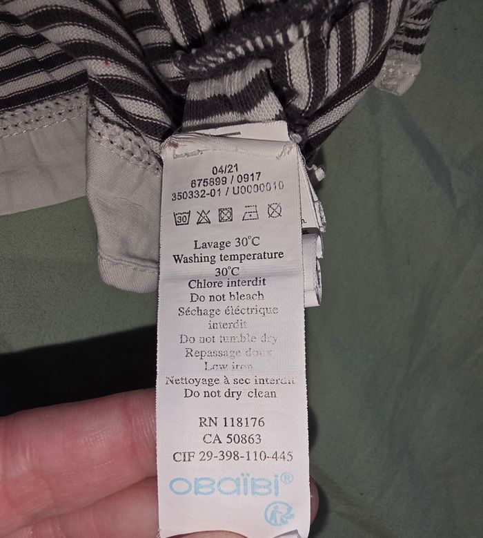 Tee-shirt ML blanc rayé noir #obaïbi 18 mois - photo numéro 6