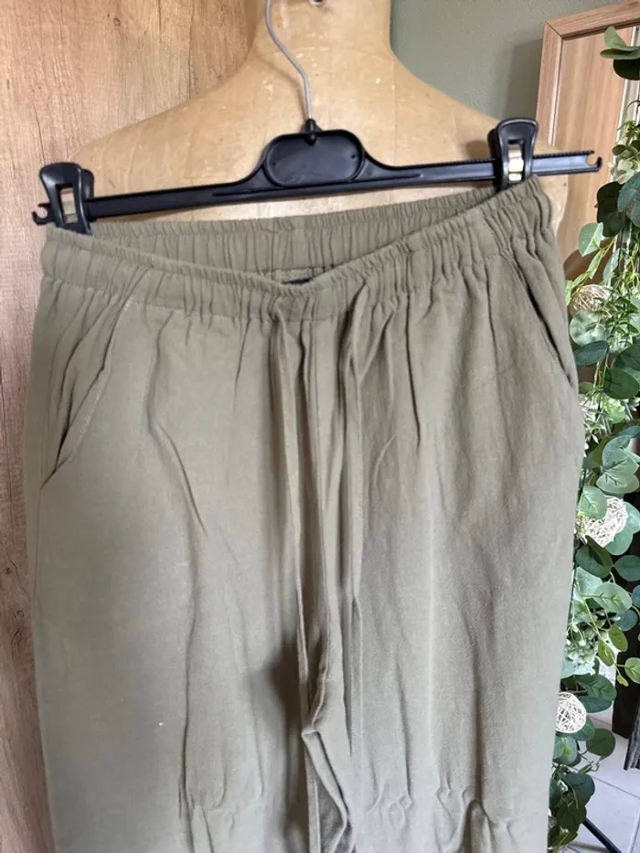 Pantalon jambes larges en coton femme - photo numéro 2