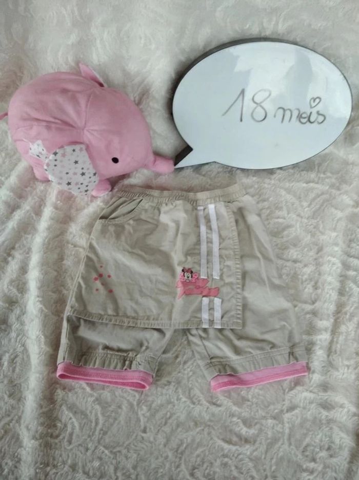 Short Pantacourt Fille 18 mois Minnie Disney Baby 100% coton