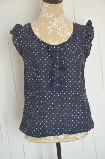 Blouse 40 marine a pois