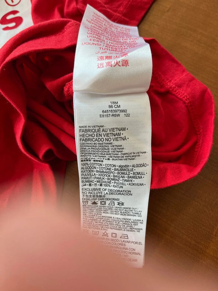 T-shirt Levis rouge - photo numéro 3