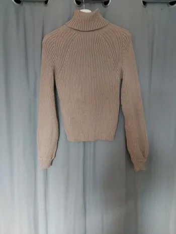 Pull col roulé beige shein – Taille M – Très peu porté