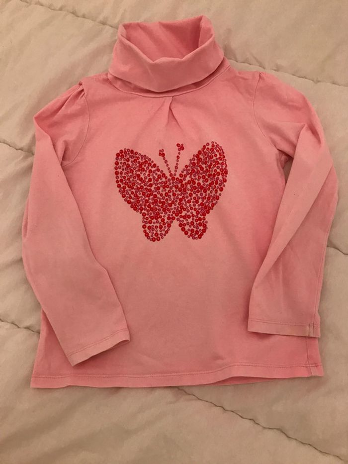 T-shirts col roulé Rose 6 Ans