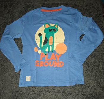 T shirt manches longues bleu