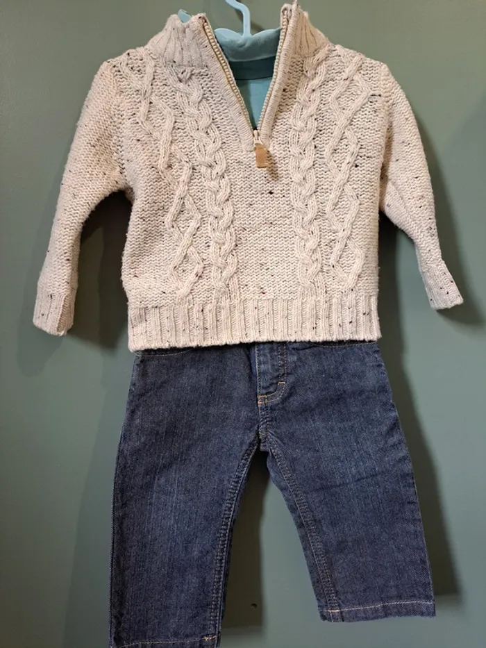 Ensemble 3 pièces - Petit bateau & Vertbaudet - 12 mois - photo numéro 2