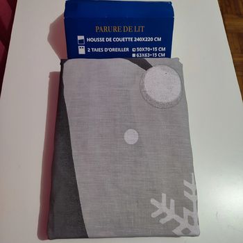 Parure de lit double 100% coton 57 fils de 220 x 240 cm