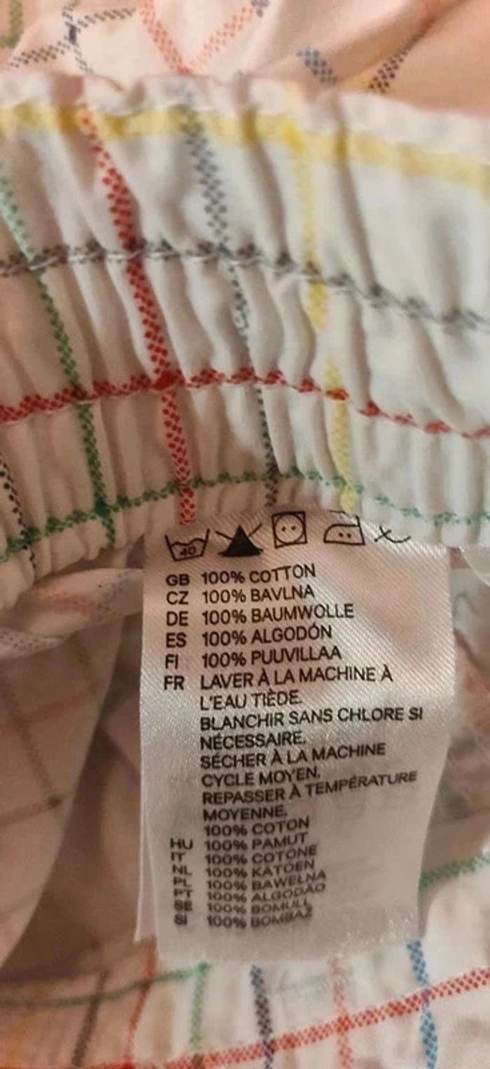 Bermuda H&M 6-7 ans blanc carreaux multicolores - photo numéro 6