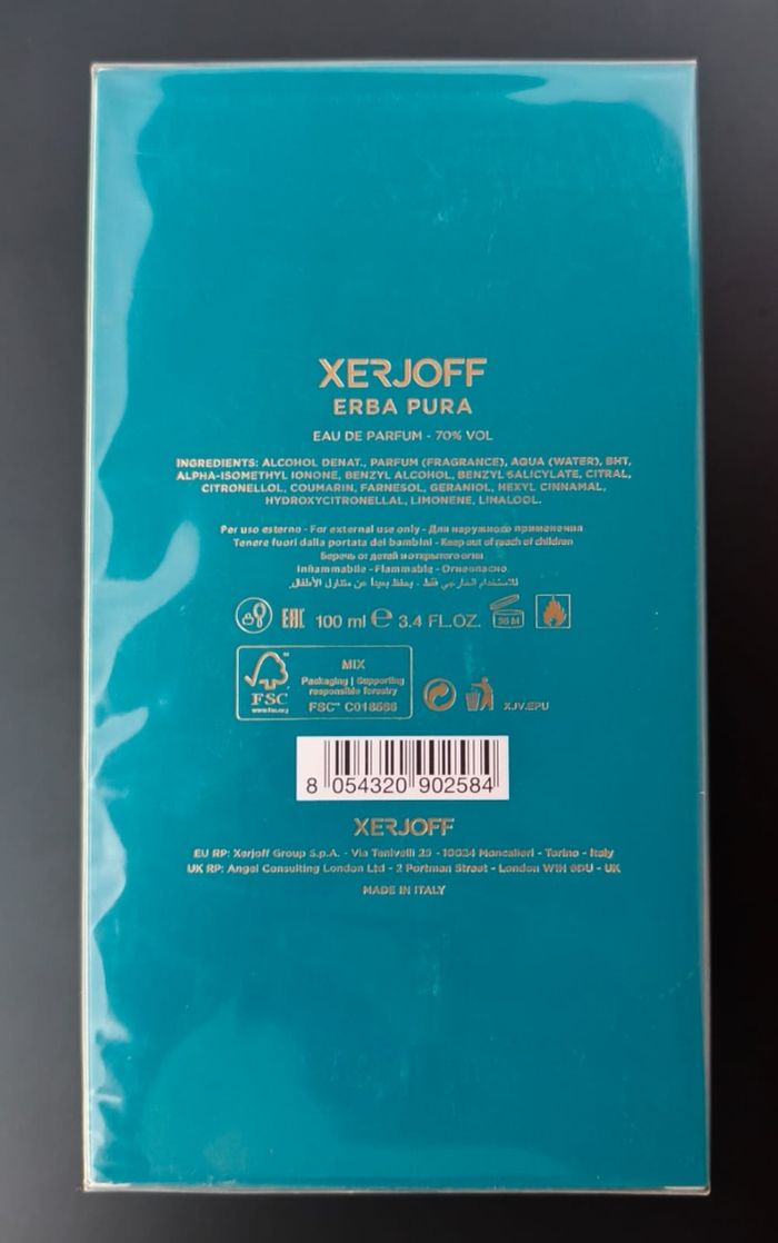 Eau de parfum xerjoff erba pura 100 ml - photo numéro 2