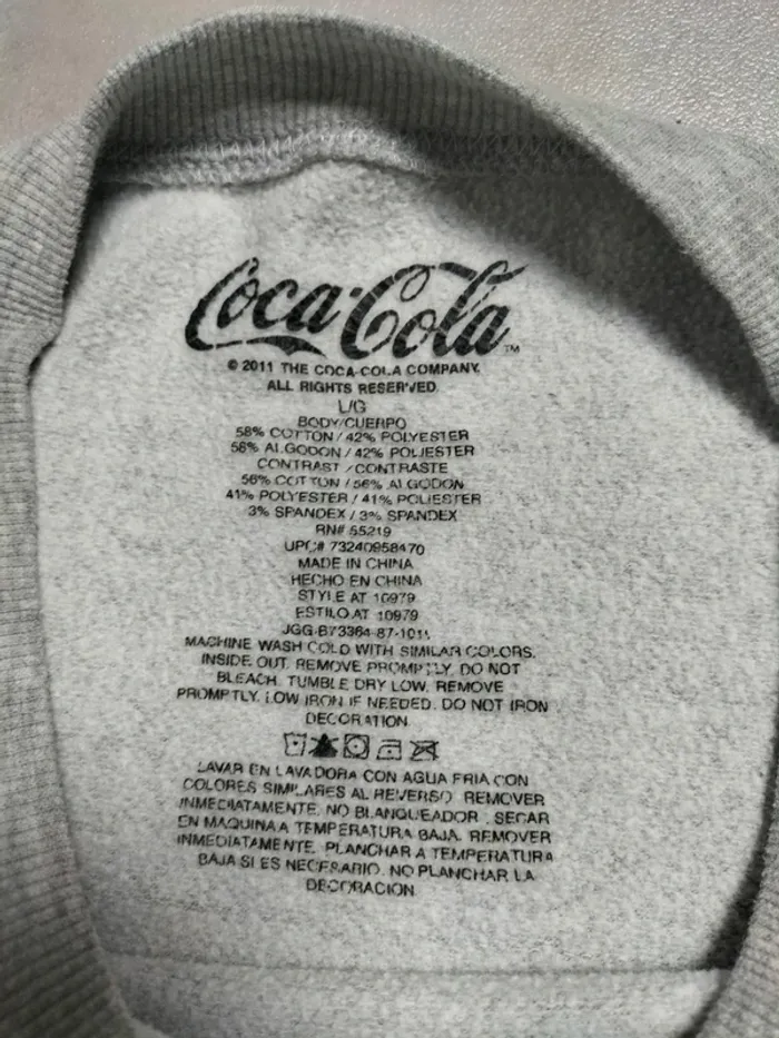 Sweat Coca-Cola gris – Taille L - photo numéro 5