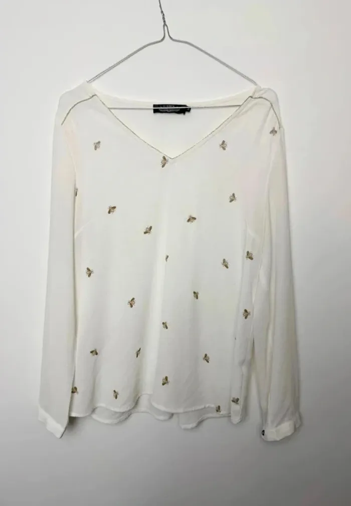 Blouse It Hippie blanche à motifs taile M comme neuve