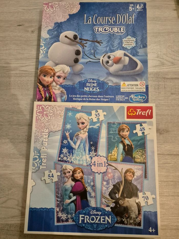 Lot de jeu de société et puzzle reine des neiges