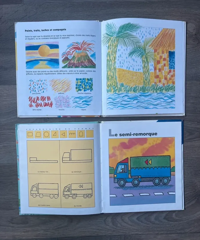 Lot de 2 livres J’apprends à dessiner au crayon / les camions Fleurus - photo numéro 4