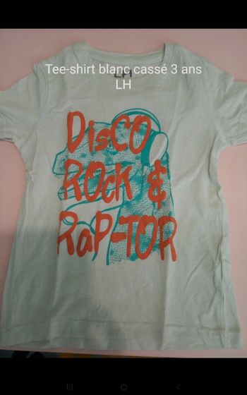 Tee-shirt blanc cassé à motif