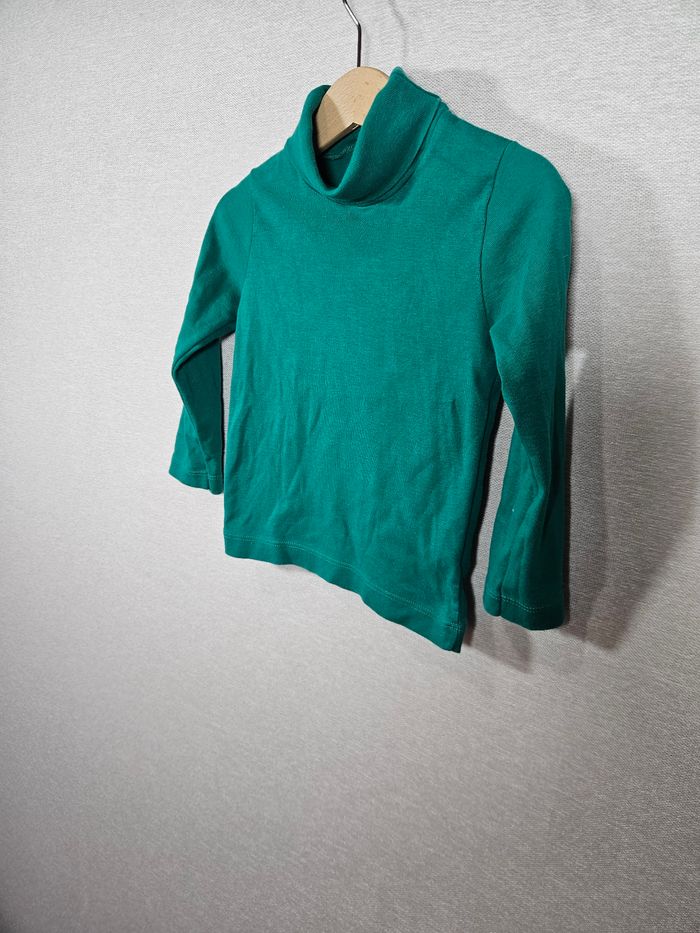 Sous-pull à col roulé  vert petit bateau 3 ans - photo numéro 3