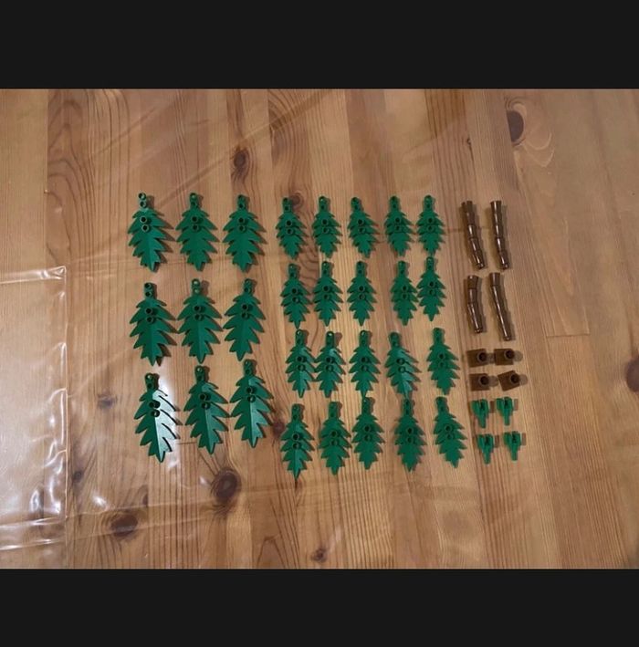 Lot lego de 29 feuilles de palmier avec tronc et socle (végétation)