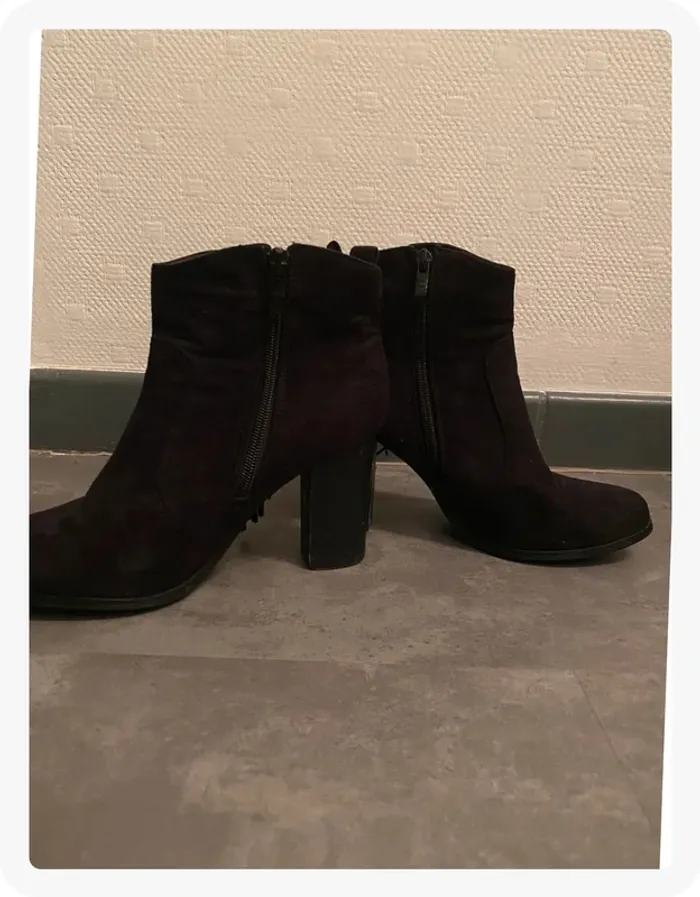 Bottines noires à franges Top or - photo numéro 4