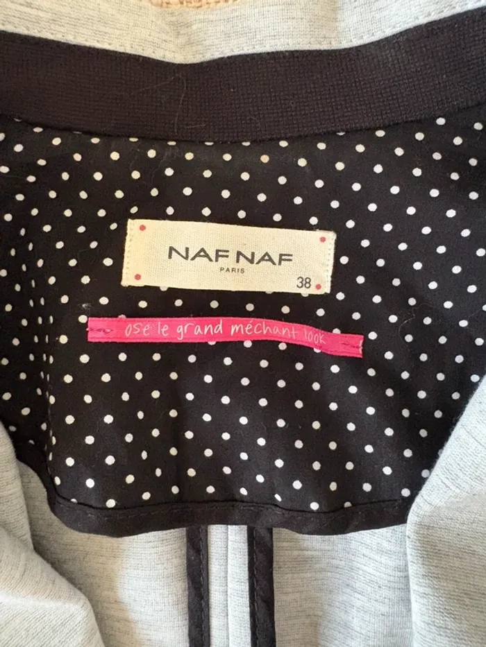 Blazer Naf Naf gris et noir – Taille 38 - photo numéro 4