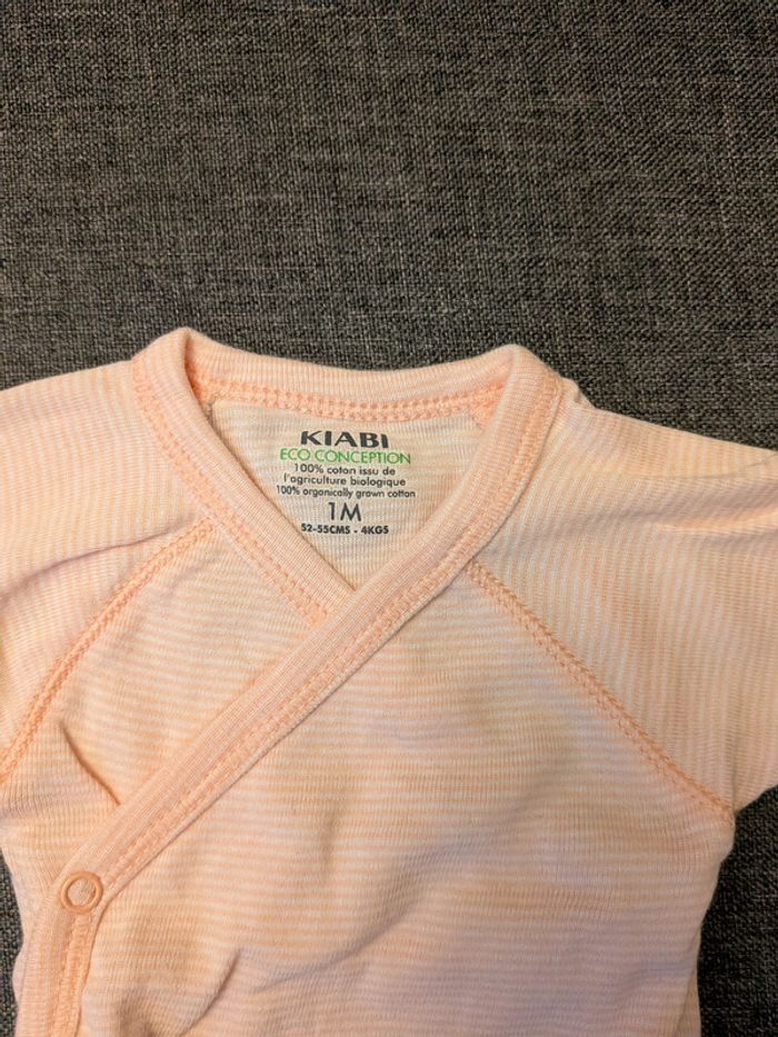 Lot de 6 bodiies manches courtes - 52-55 cm / 1 mois - Kiabi - Très bon état - photo numéro 5