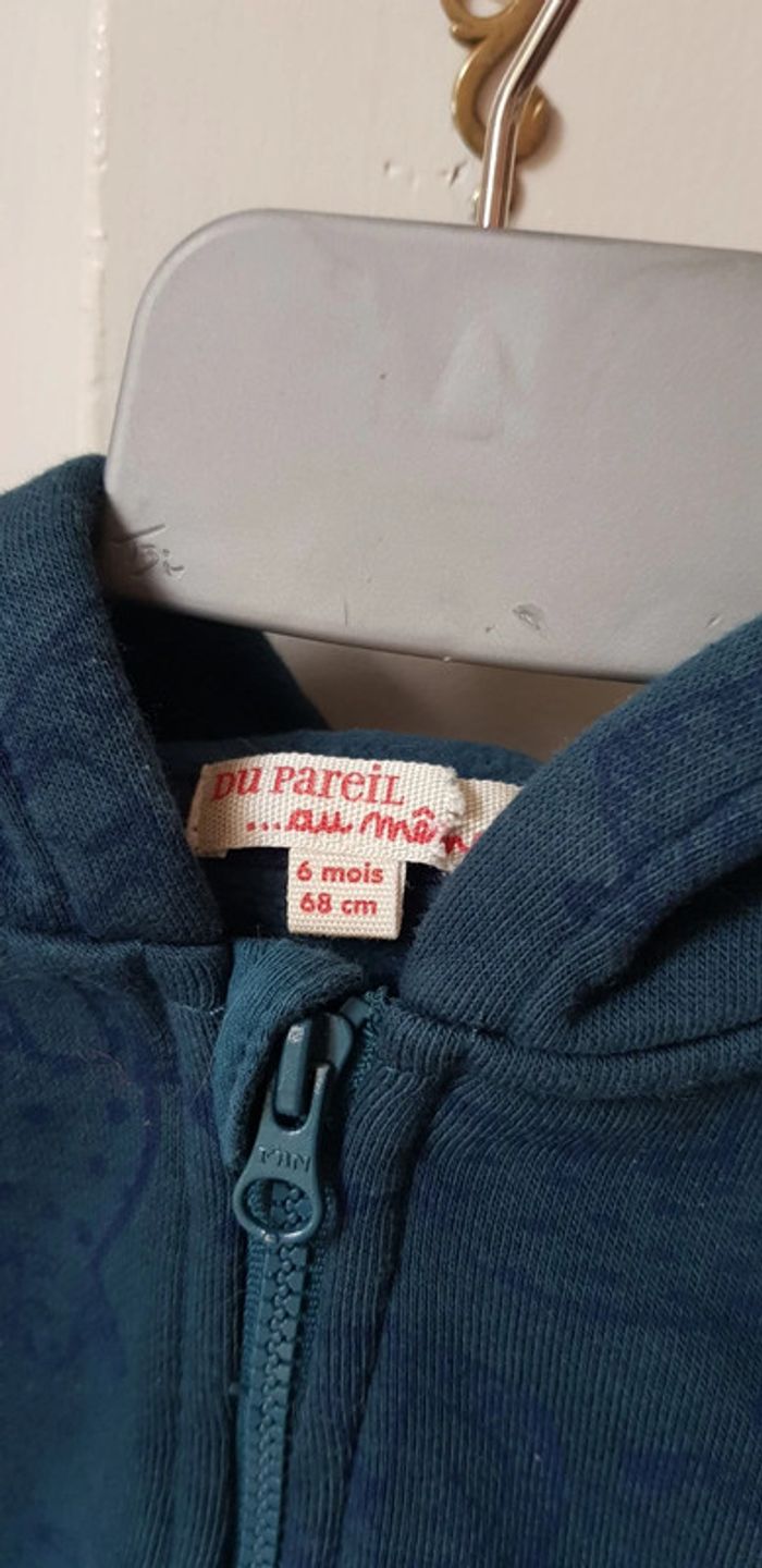 Gilet sweat zippé DPAM 6 mois - photo numéro 2