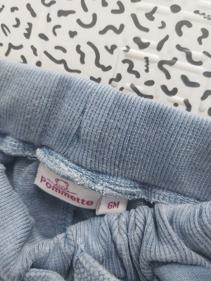 Pantalon bébé garçon 6 mois 67 cm Pommette bleu coton jogging confortable - photo numéro 2