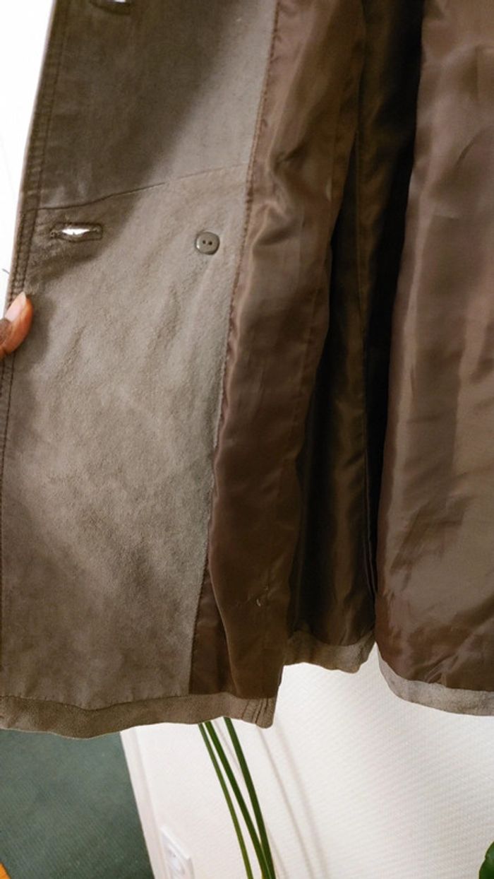 Manteau long en cuir daim - photo numéro 6