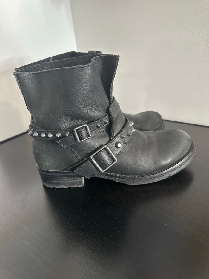 Bottines à clous en cuir véritable ASH T37 - photo numéro 4