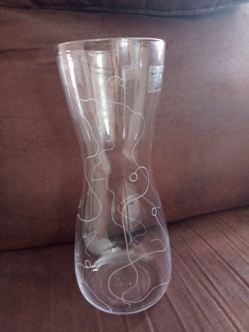 Joli VASE en Verre Transparent design Barbro Wesslander pour gros bouquets