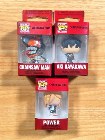 Lot 3 Pocket Pop! Keychains - Chainsaw Man (Collection Complète)
