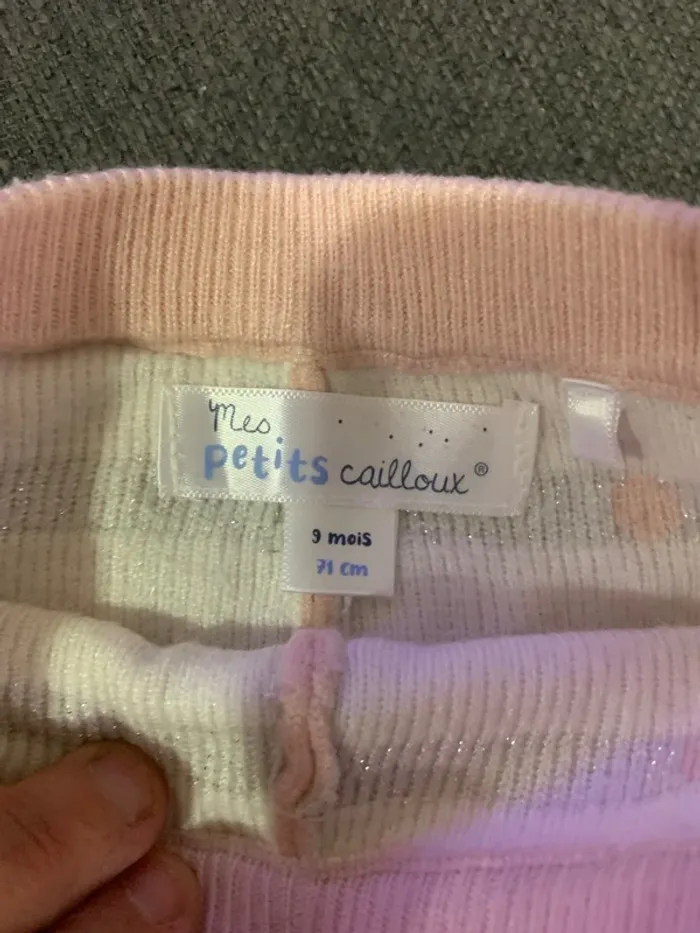 Pantalon chaud rose pale à pois - photo numéro 2