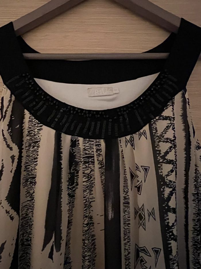 Robe Jacqueline riu beige et noire taille 46  bon état - photo numéro 2