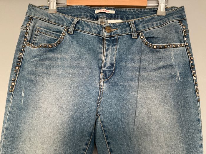 Jean bleu clair Camaïeu avec strass métal - photo numéro 2