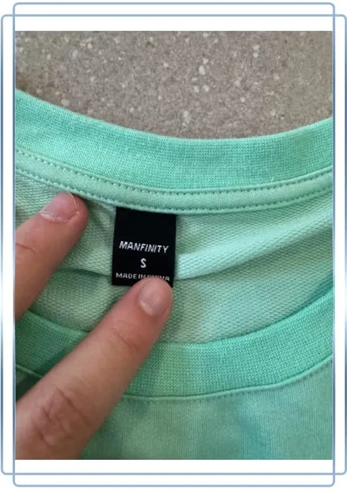 T shirt menthe Manfinity, taille S, très bon état - photo numéro 2