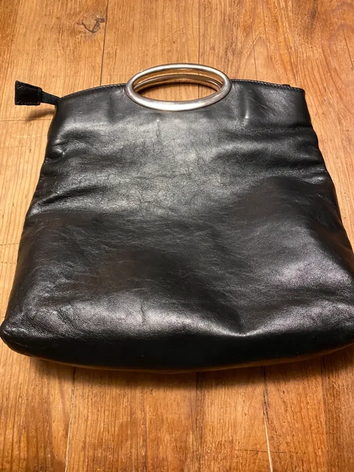 Sac vintage cuir porté main Heyraud - photo numéro 3