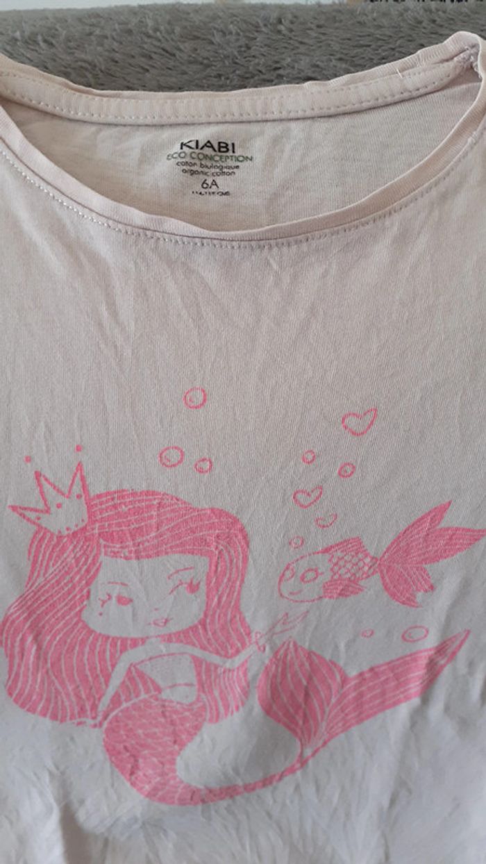 tee shirt sirène 6 ans - photo numéro 3