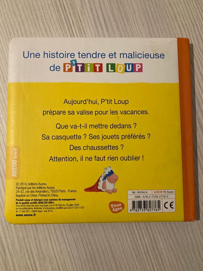 Livre p’tit loup part en vacances - auzou - photo numéro 4