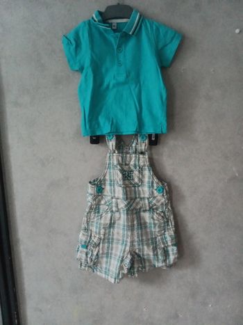 Ensemble polo et salopette 6 mois