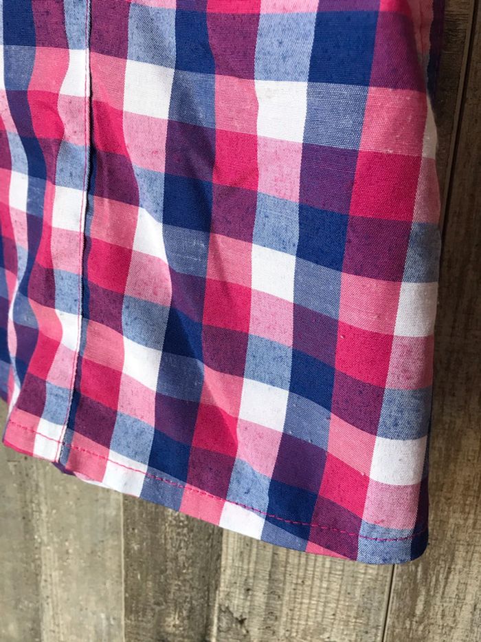 Chemise randonnée manches courtes à carreaux bleu et rose femme Mc Kinley 38 - photo numéro 4
