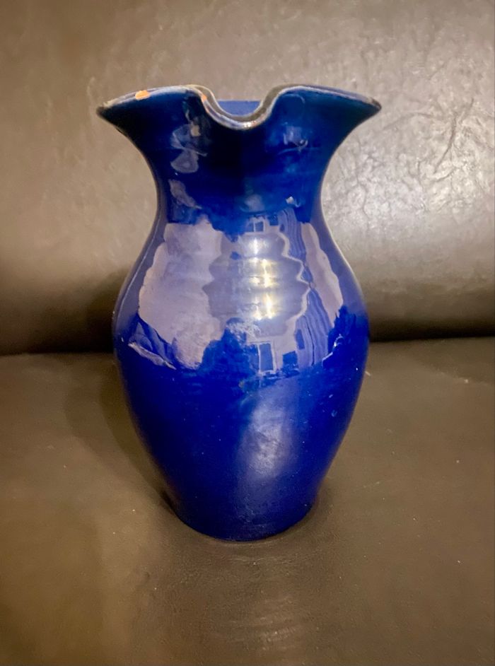 Cruche/carafe bleu marine vintage - photo numéro 3