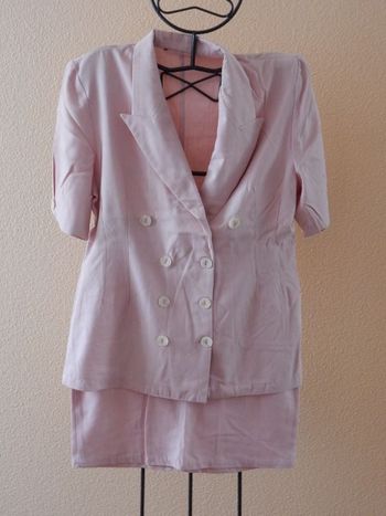 Tailleur Jupe Eté Rose