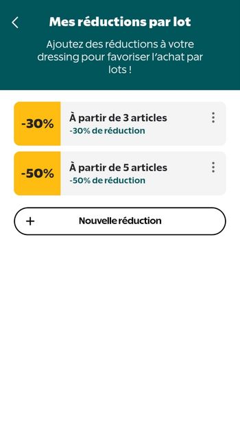 Dressing réductions jusqu'à -50%