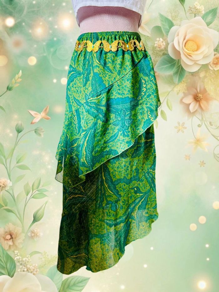🦋🌿Jupe Vintage bohème à volants Y2K 00s Fairycore whimsical asymmetrical ruffled skirt🌿🦋 - photo numéro 2