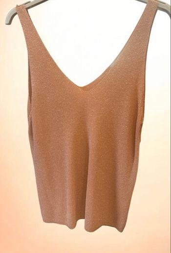 Débardeur rose poudré pailleté 