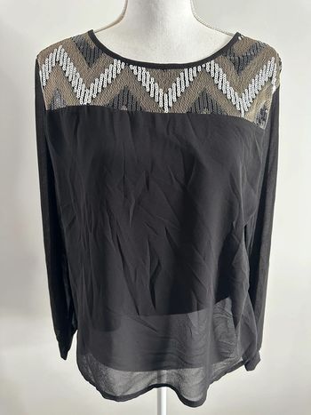 Blouse noire argentée et dorée Influx T40