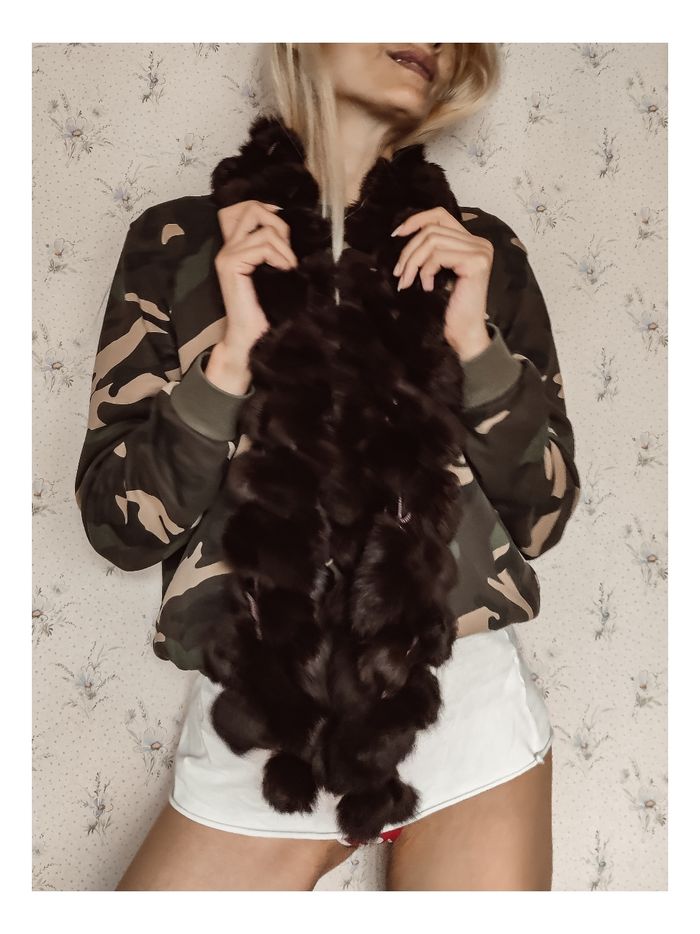 Écharpe marron chocolat en fourrure vintage - Fabrication artisanale - photo numéro 2