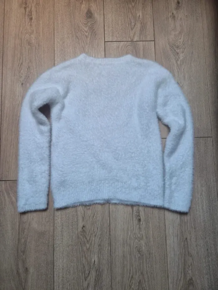 Pull à poils tout doux "chipie" blanc 12 ans - photo numéro 3