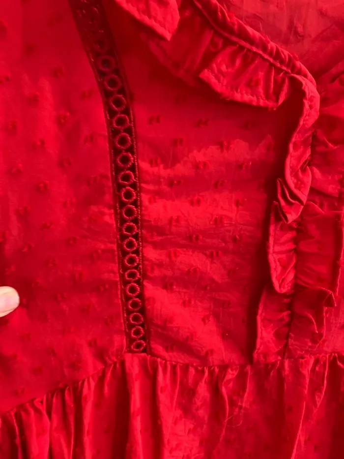 Magnifique blouse rouge manches longues - photo numéro 3