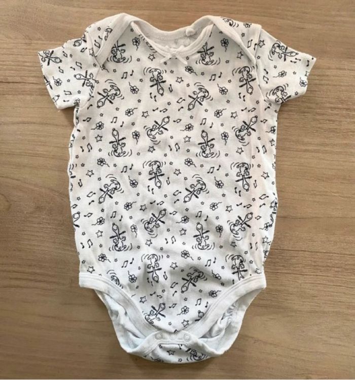 Bodies bébé garçon blanc à motifs Lupilu 12 mois - photo numéro 2