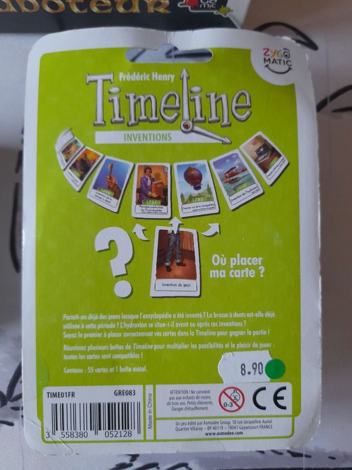 Lot de 6 jeux de société sweeet Kawaii gang de mémés timeline inventions saboteur cardline animaux - photo numéro 9