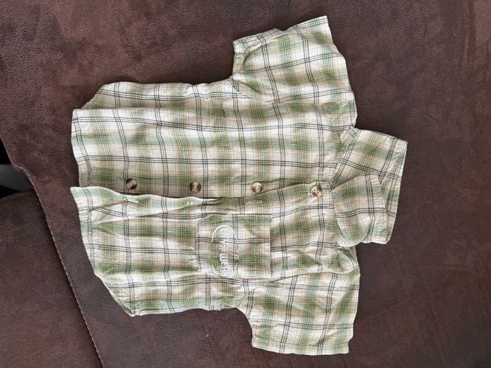Chemise à carreaux vert
